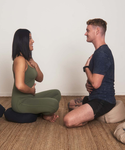 linen om meditation cushion